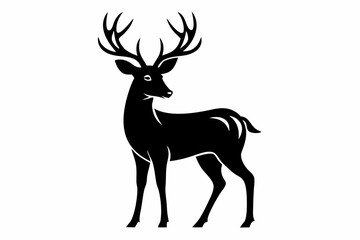 deer silhouette line art vector illustration