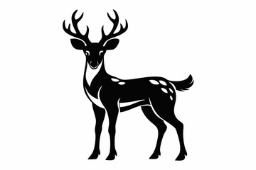 deer silhouette line art vector illustration
