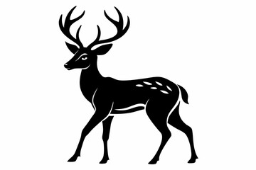 deer silhouette line art vector illustration