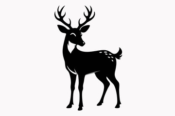 Obraz premium deer silhouette line art vector illustration