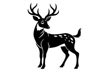 deer silhouette line art vector illustration