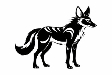 dhole silhouette line art vector illustration