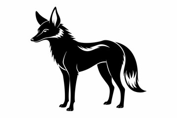 dhole silhouette line art vector illustration