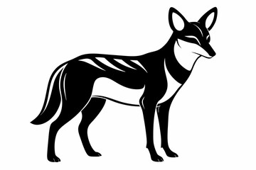 dingo silhouette line art vector illustration