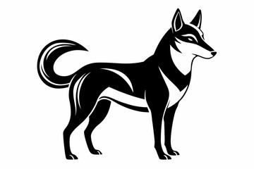 dingo silhouette line art vector illustration