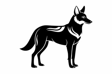 dingo silhouette line art vector illustration