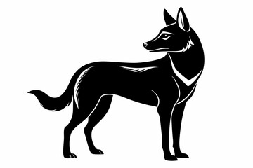 dingo silhouette line art vector illustration