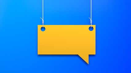 empty hanging speech bubble.