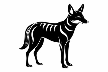 dingo silhouette line art vector illustration