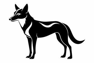 dingo silhouette line art vector illustration