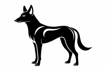 dingo silhouette line art vector illustration