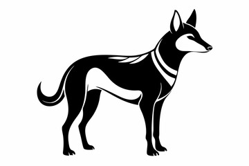 dingo silhouette line art vector illustration