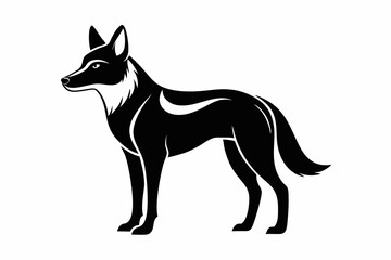 dingo silhouette line art vector illustration