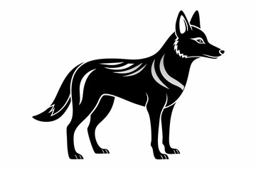 dingo silhouette line art vector illustration