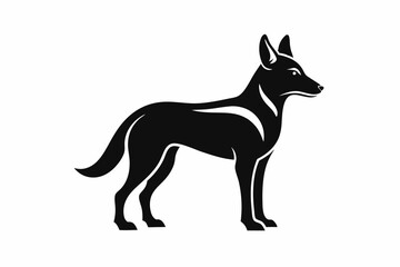 dingo silhouette line art vector illustration