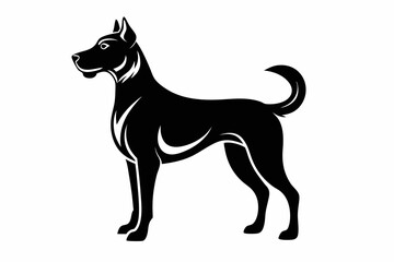 dog silhouette line art vector illustration