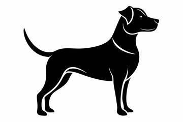 dog silhouette line art vector illustration