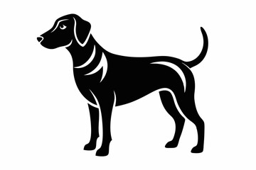 dog silhouette line art vector illustration