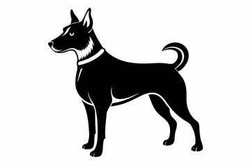 dog silhouette line art vector illustration