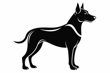 dog silhouette line art vector illustration