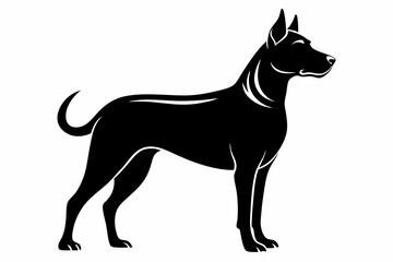 dog silhouette line art vector illustration