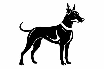 dog silhouette line art vector illustration