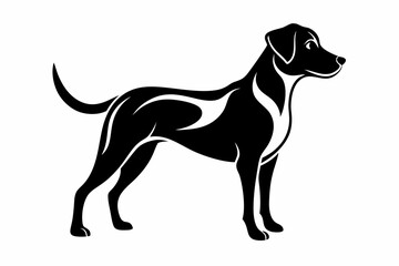 Obraz premium dog silhouette line art vector illustration