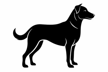 dog silhouette line art vector illustration