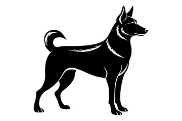 dog silhouette line art vector illustration