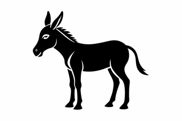 donkey silhouette line art vector illustration
