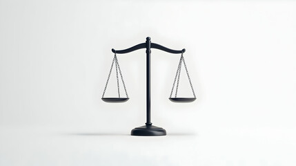 Black Scales Of Justice On White Background