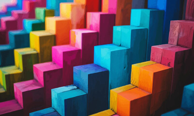 Obraz premium Colorful business growth and success concept with graphs and charts