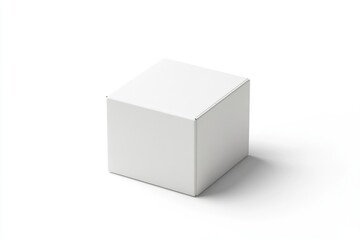 Fototapeta premium Isolated White Cube Box Mockup on White Background for Product Packaging