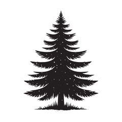 Fototapeta premium Fir Tree Vector Silhouette, Elegant Evergreen Tree Outline, Nature-Inspired Clipart for Wall Art, Logos, Stickers, Apparel, Digital Prints, Crafts, Posters, and Home Decor.