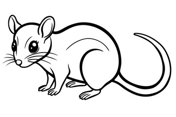 dormouse silhouette line art vector illustration