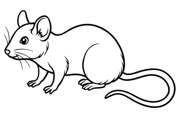 dormouse silhouette line art vector illustration