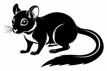 dormouse silhouette line art vector illustration