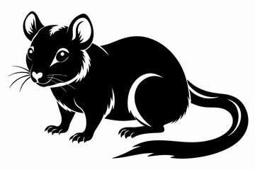 dormouse silhouette line art vector illustration