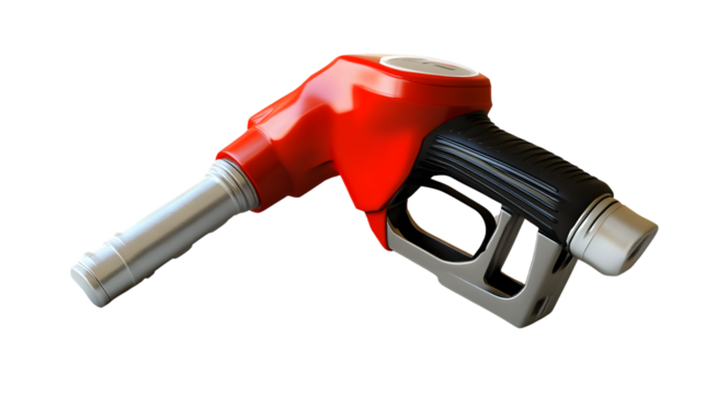 Fuel Pump Nozzle for Vehicles Red and Black Design CloseUp View HighQuality Image Automot