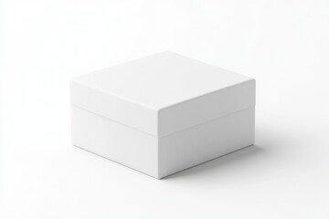 Square White Box with Lid Mockup on Isolated Plain Background