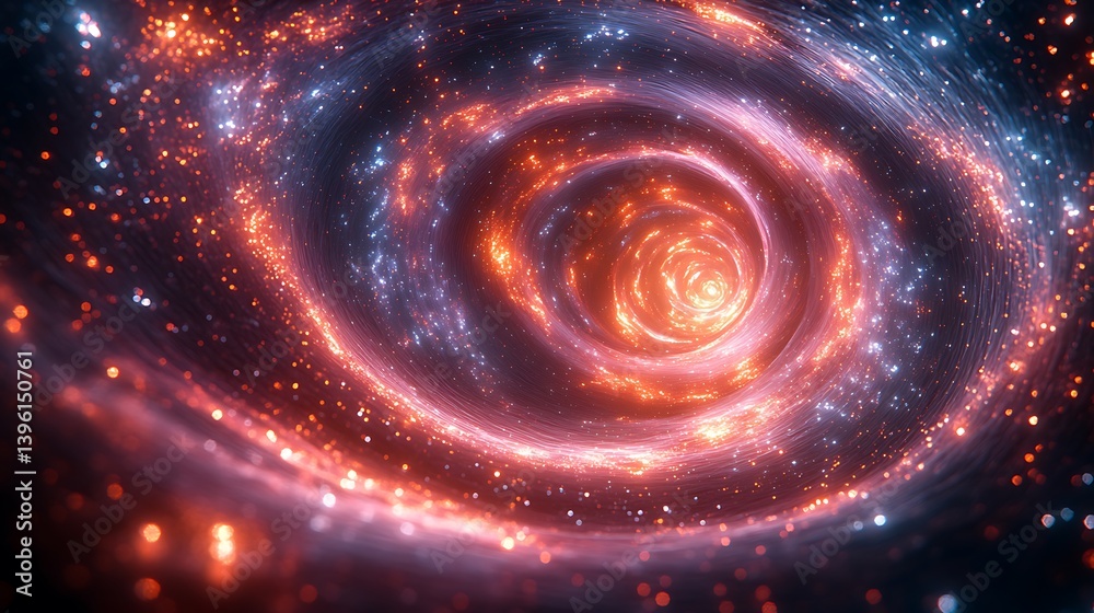 Canvas Prints a mesmerizing vortex of glowing silk-like threads, weaving a galactic tapestry of motion and depth, 