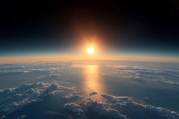 Fototapeta premium Space Sunrise Over Earth (1)