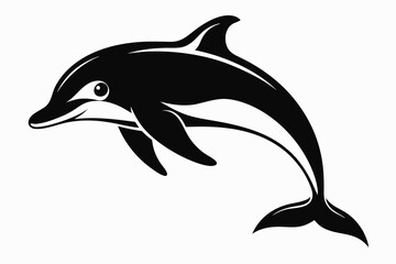 Obraz premium dusky dolphin silhouette line art vector illustration