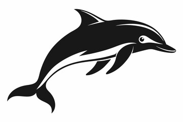 Obraz premium dusky dolphin silhouette line art vector illustration