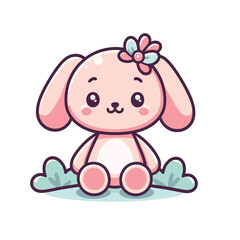 Adorable Pink Bunny Illustration – Sweet and Charming Character