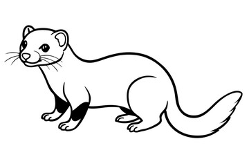 ferret silhouette line art vector illustration