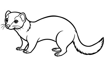 ferret silhouette line art vector illustration