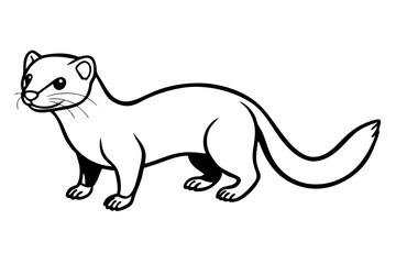 ferret silhouette line art vector illustration