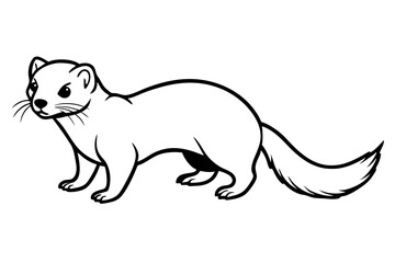 ferret silhouette line art vector illustration