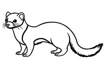 ferret silhouette line art vector illustration